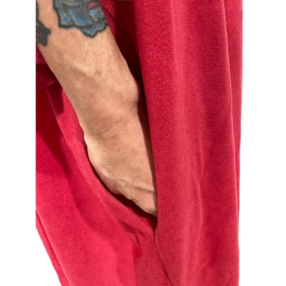 Vintage New Issues Womens House Coat Dark Pink Velour Zippered Pockets OS - Picture 5 of 12